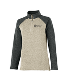 Charles River Women's Quarter Zip Color Blocked Heathered Fleece