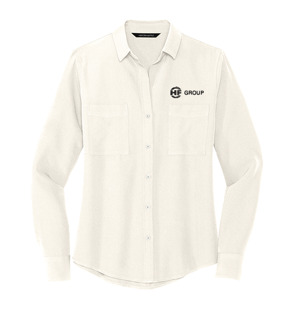 Mercer+Mettle™ Women's Stretch Crepe Long Sleeve Camp Blouse